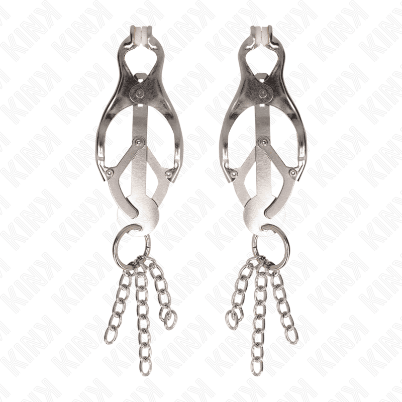 KINK - PINZE PER CAPEZZOLI TRIFOGLIO GIAPPONESE CON CATENINE ARGENTO - immagine 2