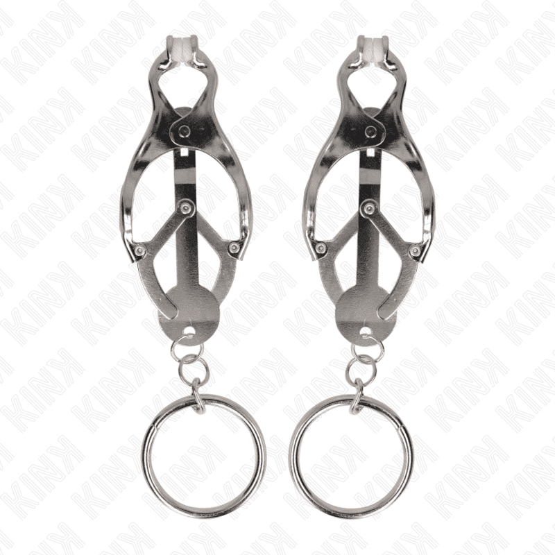 KINK - MORSETTI PER CAPEZZOLI CON O-RING TRIFOGLIO GIAPPONESE ARGENTO - immagine 2