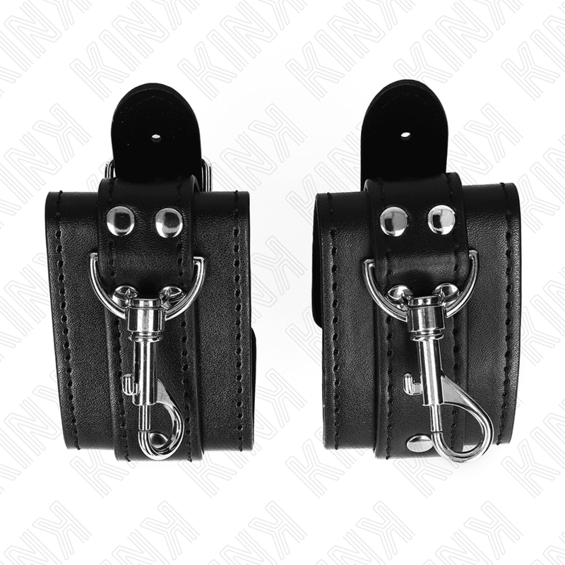 KINK - RESISTENZA DA POLSO PER DUNGEON CON CHIUSURA NERA REGOLABILE 21-28 CM X 5,5 CM - immagine 4