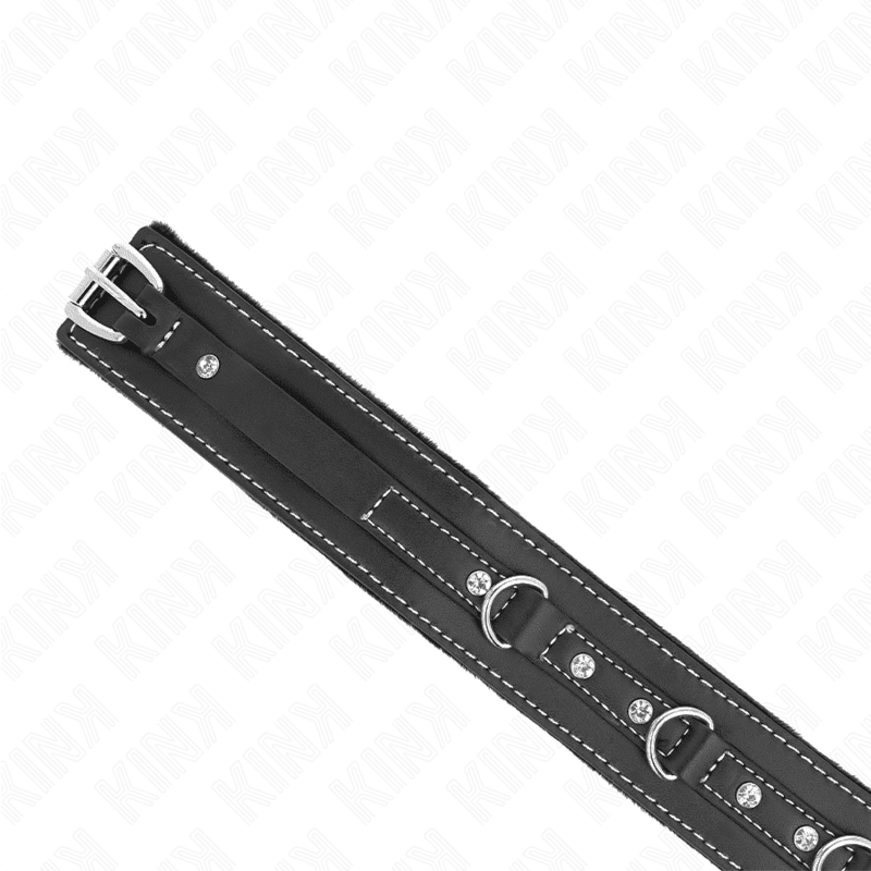 KINK - COLLANA IN PELLE PVC CON CINTURA 105 CM RIVETTO STRASS 41.5 X 4 CM - immagine 5