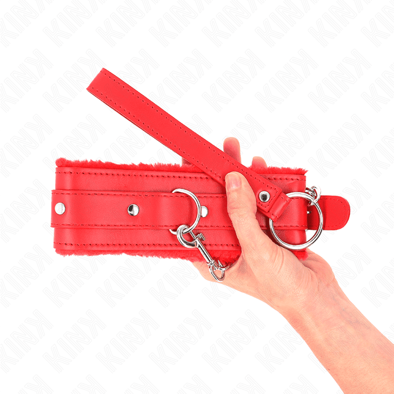 KINK - COLLARE CON GUINZAGLIO 65 CM CON RESTRIZIONI ROSSO 36-42 CM X 5,5 CM - immagine 4