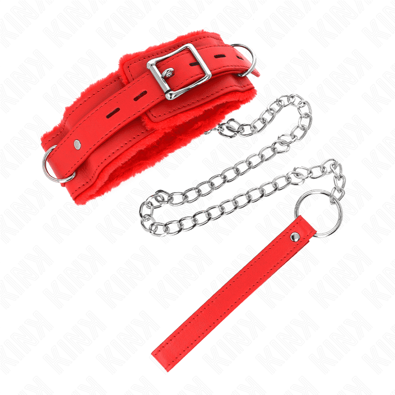 KINK - COLLARE CON GUINZAGLIO 65 CM CON RESTRIZIONI ROSSO 36-42 CM X 5,5 CM - immagine 3
