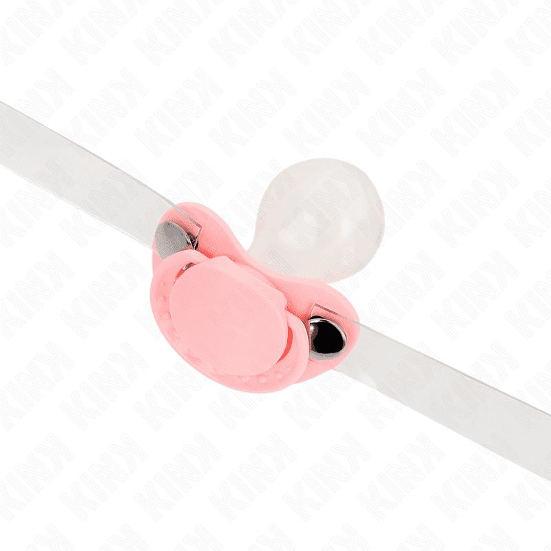 KINK - BAVAGLIO A FORMA DI CIUCCIO ROSA 5.5 x 4 CM REGOLABILE 43-60 CM - immagine 4