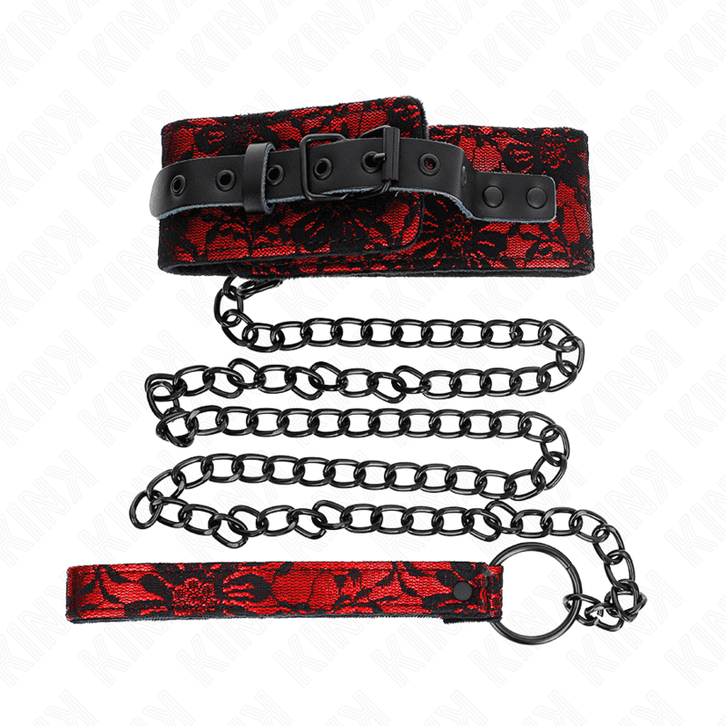 KINK - COLLANA IN PIZZO CON CINTURA CON CINTURA IN VERA PELLE 105 CM / 44 X 5,5 CM - immagine 2