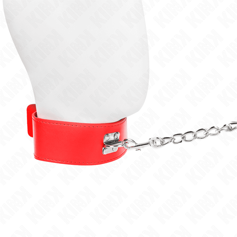 KINK - COLLANA CON CINTURA 65 CM CON LARGO CINTURINO ROSSO REGOLABILE 33,5-41 CM X 5 CM - immagine 5