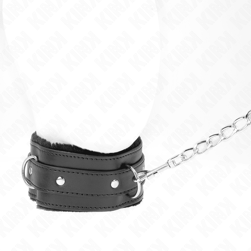 KINK - COLLARE CON GUINZAGLIO 65 CM CON RESTRIZIONI NERO 36-42 CM X 5,5 CM - immagine 2