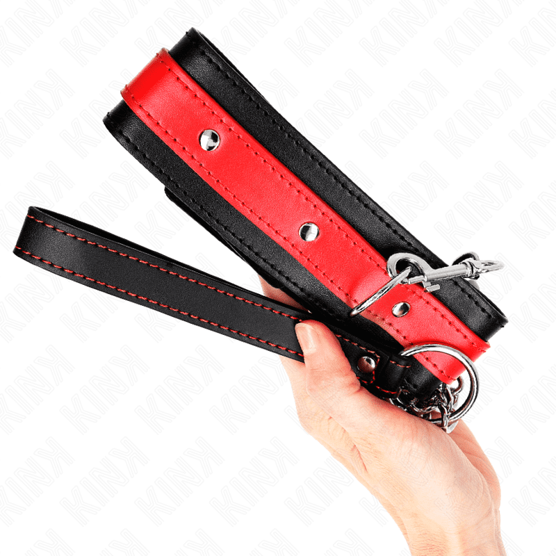 KINK - COLLANA CON CINTURINO ROSSO 65 CM REGOLABILE 36-43 CM X 5 CM - immagine 4