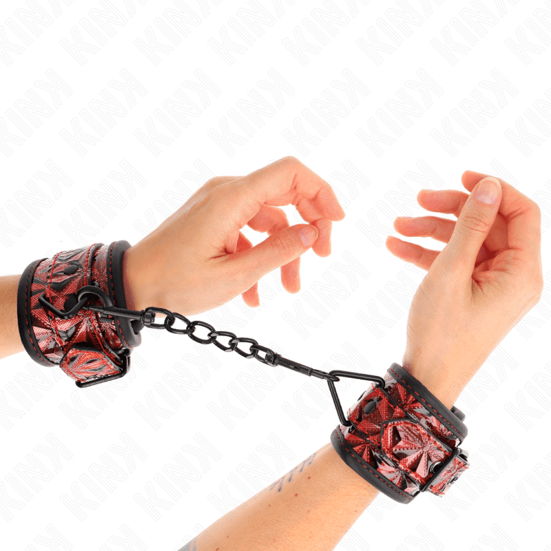 KINK - RESISTENZA DA POLSO CON MOTIVO A DIAMANTI ROSSO SCURO REGOLABILE 17-26 CM X 5,5 CM - immagine 4