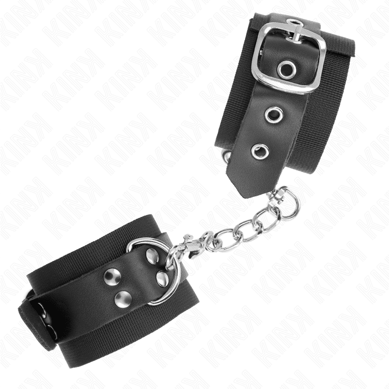 KINK - RESISTENZA DA POLSO IN NYLON NERO CON CINTURA IN PELLE NERA REGOLABILE 19-29 CM X 5,1 CM - immagine 2