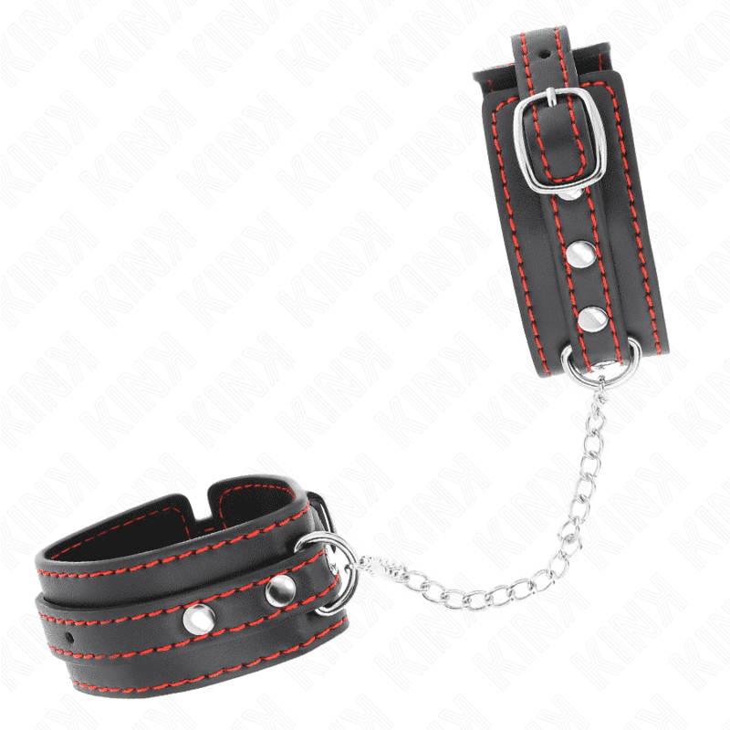KINK - POTENZIALE DA POLSO PICCOLA NERA CON FODERA ROSSA REGOLABILE 14-24 CM X 3,5 CM - immagine 2