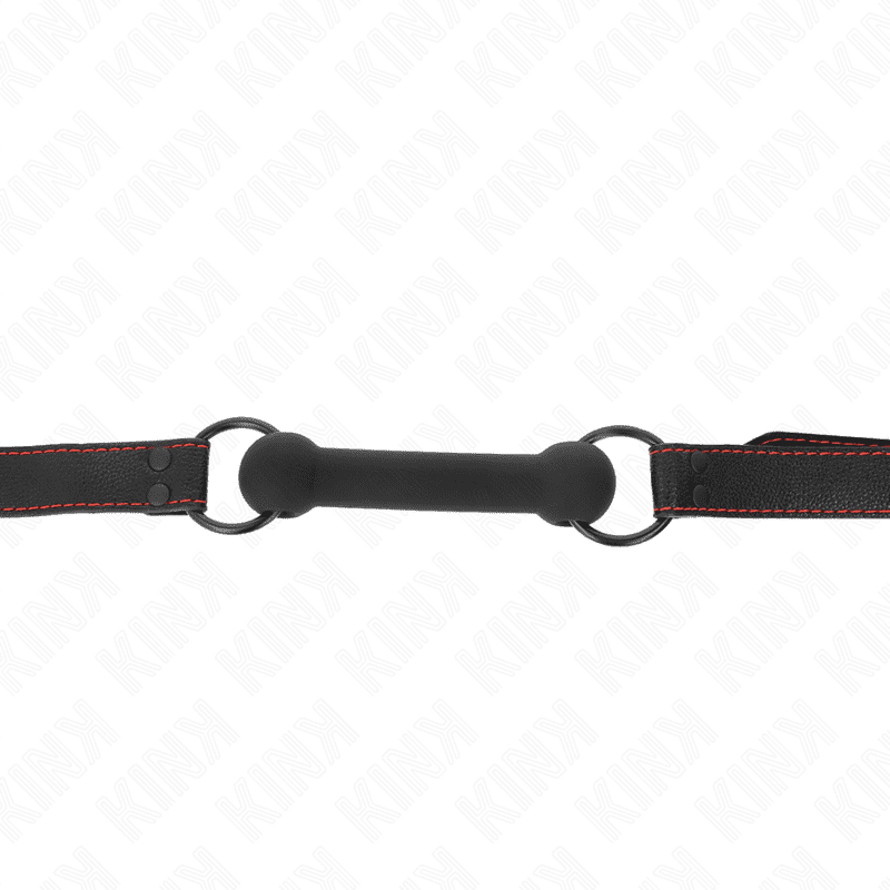 KINK - BONE GAG CON CINTURINO IN SIMILPELLE NERO REGOLABILE 41-57 CM - immagine 3