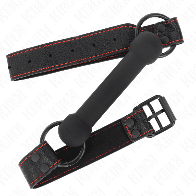 KINK - BONE GAG CON CINTURINO IN SIMILPELLE NERO REGOLABILE 41-57 CM - immagine 2