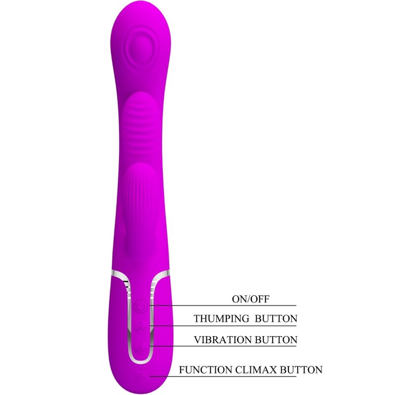 PRETTY LOVE - SHANIA VIBRATORE TRIPLO CONIGLIO MULTIFUNZIONE ROSA - immagine 5