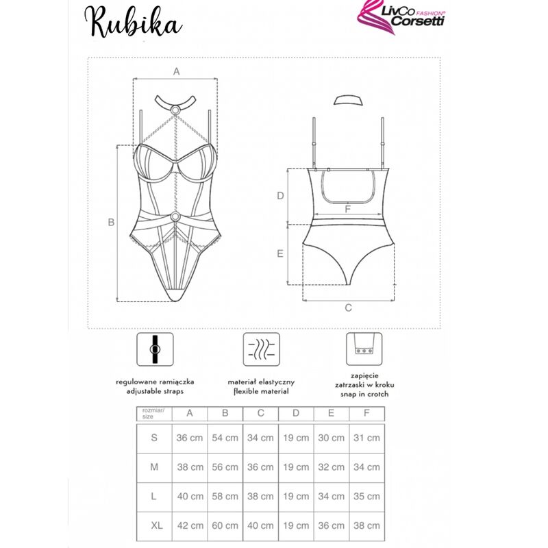 LIVCO CORSETTI FASHION - RUBIKA LC XG079 BODY CON GARGANTILLA NEGRO S - immagine 4
