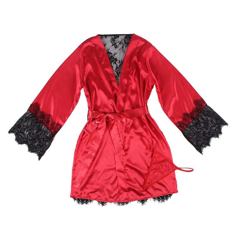 SUBBLIME - 954017 CANOTTIERA CON SCHIENA TRASPARENTE IN PIZZO + PERIZOMA ROSSO/NERO S/M - immagine 4