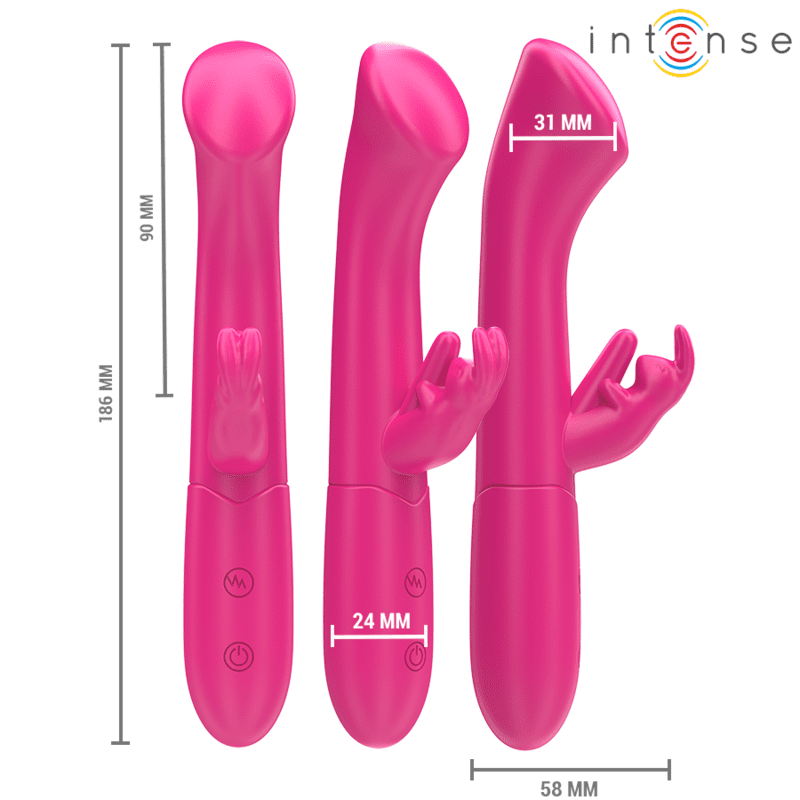 INTENSE - JULIETA VIBRATORE CONIGLIO 18,6 CM 10 VIBRAZIONI ROSA - immagine 3