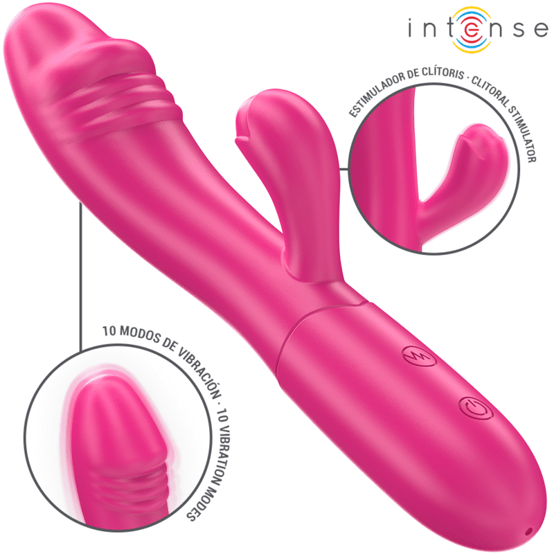 INTENSE - VIBRATORE FLESSIBILE IVY 10 VIBRAZIONI CON STIMOLAZIONE DELLA LINGUA ROSA - immagine 2
