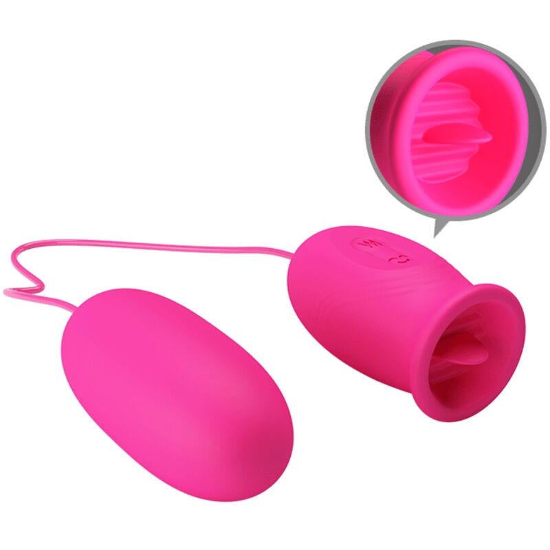 PRETTY LOVE - Ovulo vibrante a forma di margherita + lingua stimolante per il clitoride ROSA - immagine 3