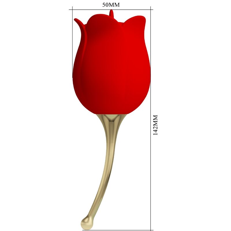 PRETTY LOVE - ROSE LOVER STIMOLATORE CLITORIDEO ROSE 12 VIBRAZIONI ROSSO - immagine 4