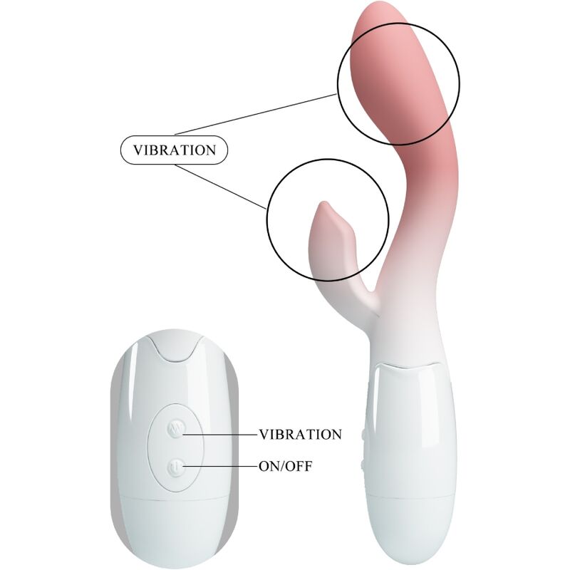 PRETTY LOVE - VIBRATORE PUNTO G LUMINOSO + STIMOLATORE CLITORIDEO 30 VIBRAZIONI ROSA - immagine 3
