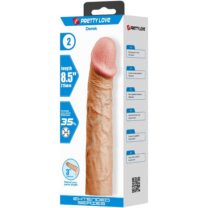 PRETTY LOVE - DEREK GUAINA PER PENE CON ESTENSIONE DA 7,6 CM FLESH - immagine 5