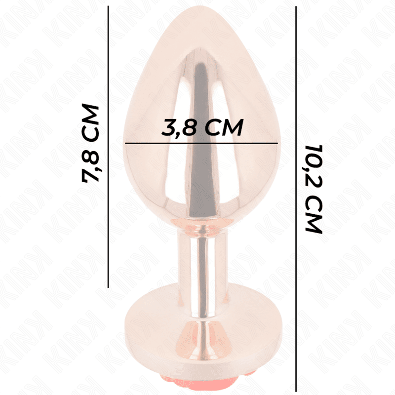 KINK - PLUG ANALE IN ORO ROSA CON ROSA ROSSA L - immagine 4