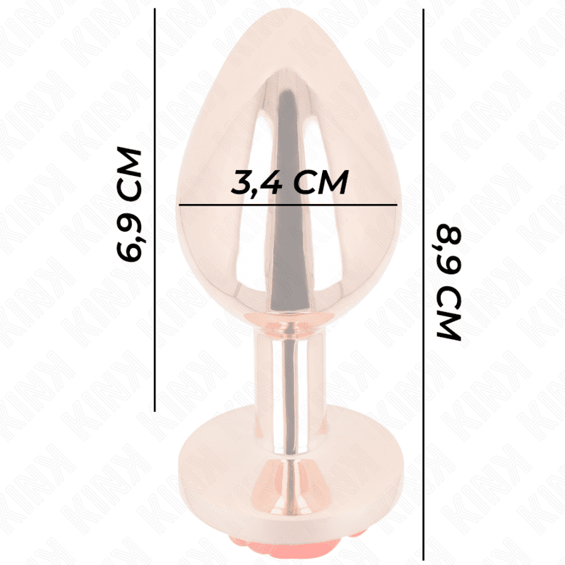 KINK - PLUG ANALE IN ORO ROSA CON ROSA ROSSA M - immagine 4