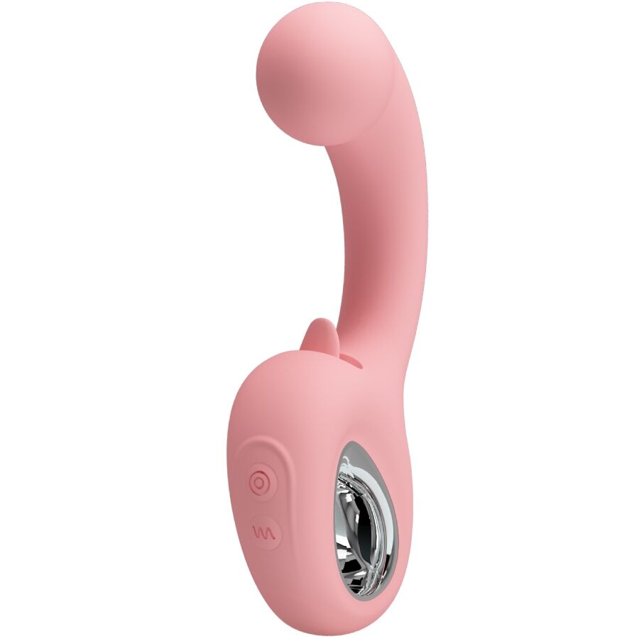 PRETTY LOVE - ERYNNYES VIBRATORE PUNTO G + STIMOLATORE CLITORIDEO 10 VIBRAZIONI ROSA - immagine 2