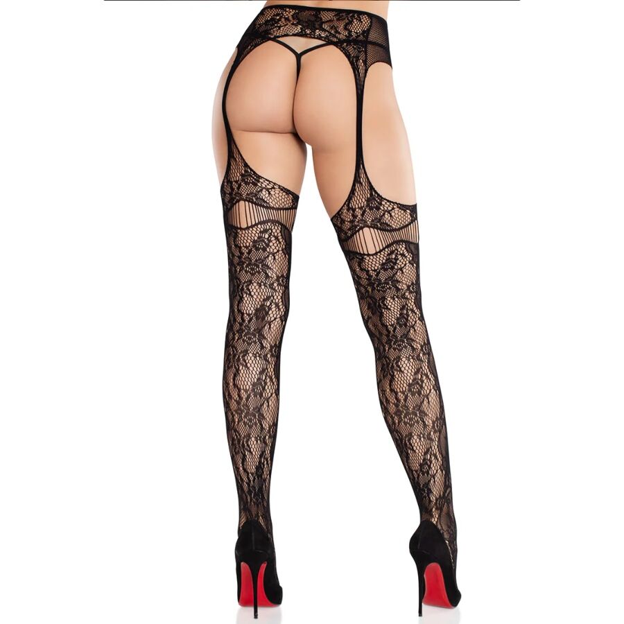 LEG AVENUE - CALZE IN PIZZO CON GIARRETTIERE NERE - immagine 2