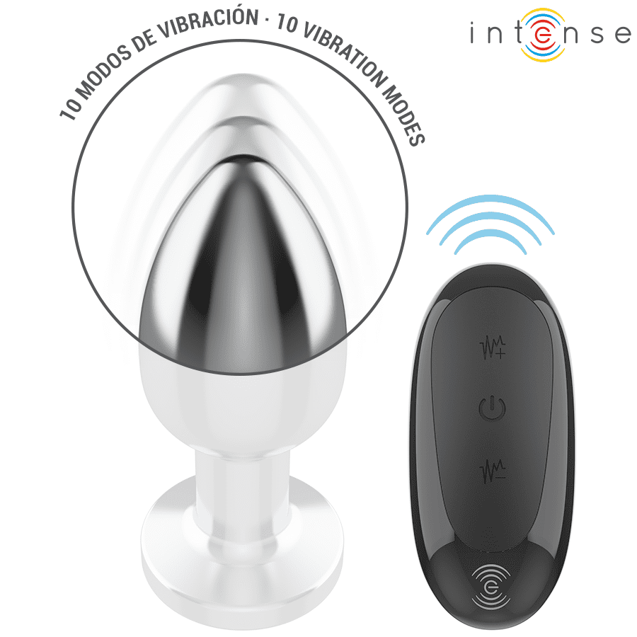 INTENSE - PLUG ANALE 10 VIBRAZIONI METALLO CON TELECOMANDO L - immagine 4
