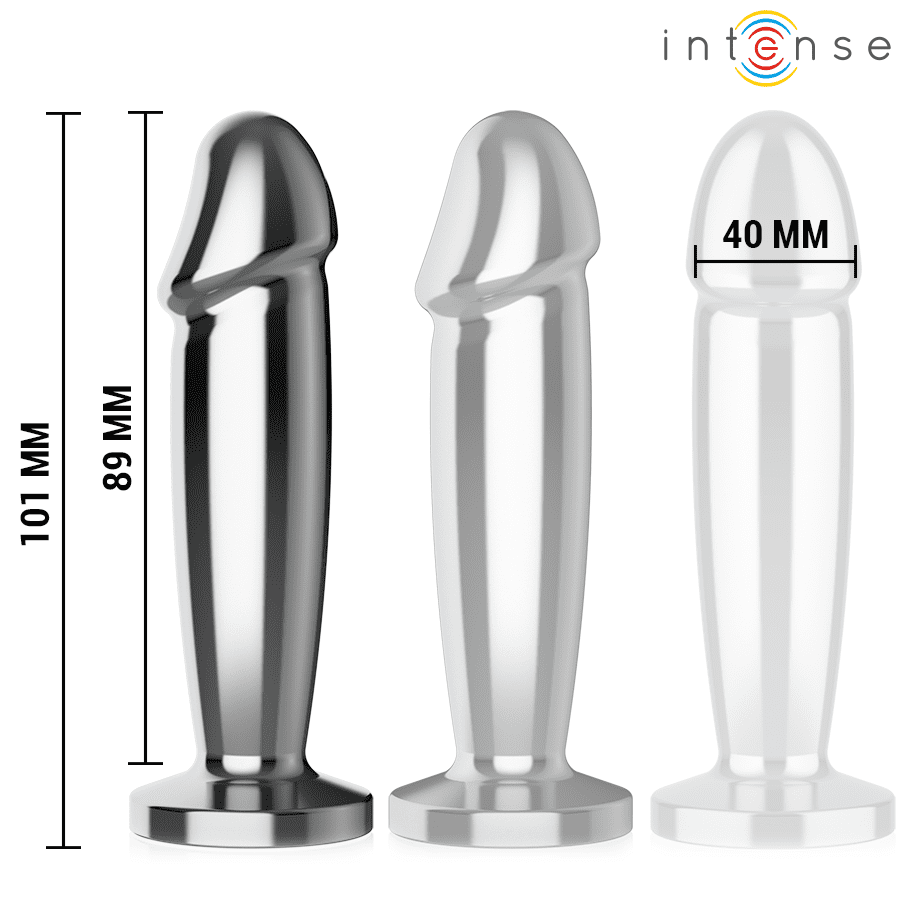 INTENSE - ANAL PLUG 10 VIBRAZIONI DILDO METALLO CON TELECOMANDO M - immagine 5