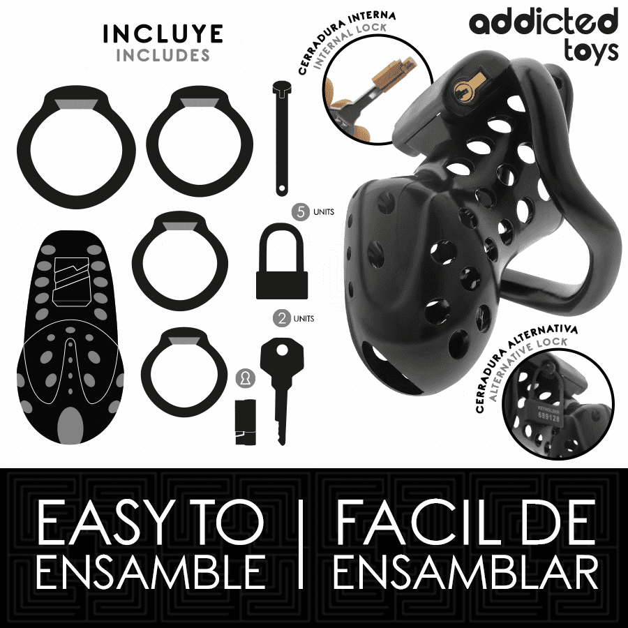 ADDICTED TOYS LOCKED - GABBIA PER PENE CAVA CON CATENA 10,5 CM - immagine 4