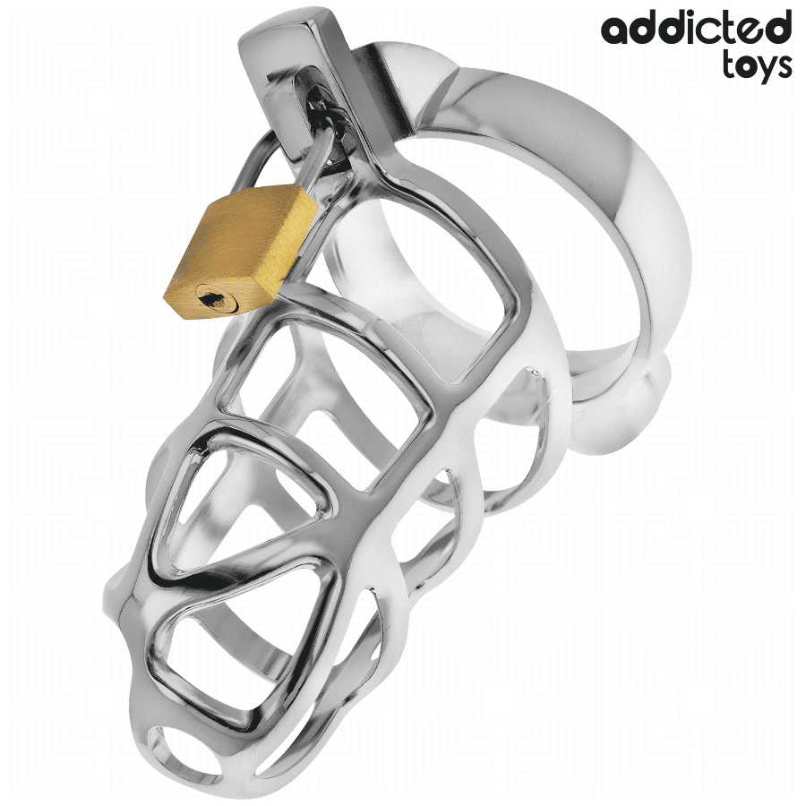 ADDICTED TOYS LOCKED - GABBIA PER PENE CON SERRATURA IN ARGENTO TAGLIA M - immagine 2