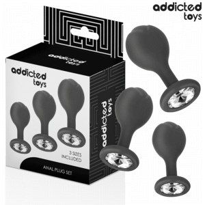ADDICTED TOYS - SET DI 3 TAPPI ANALI CON GIOIELLO