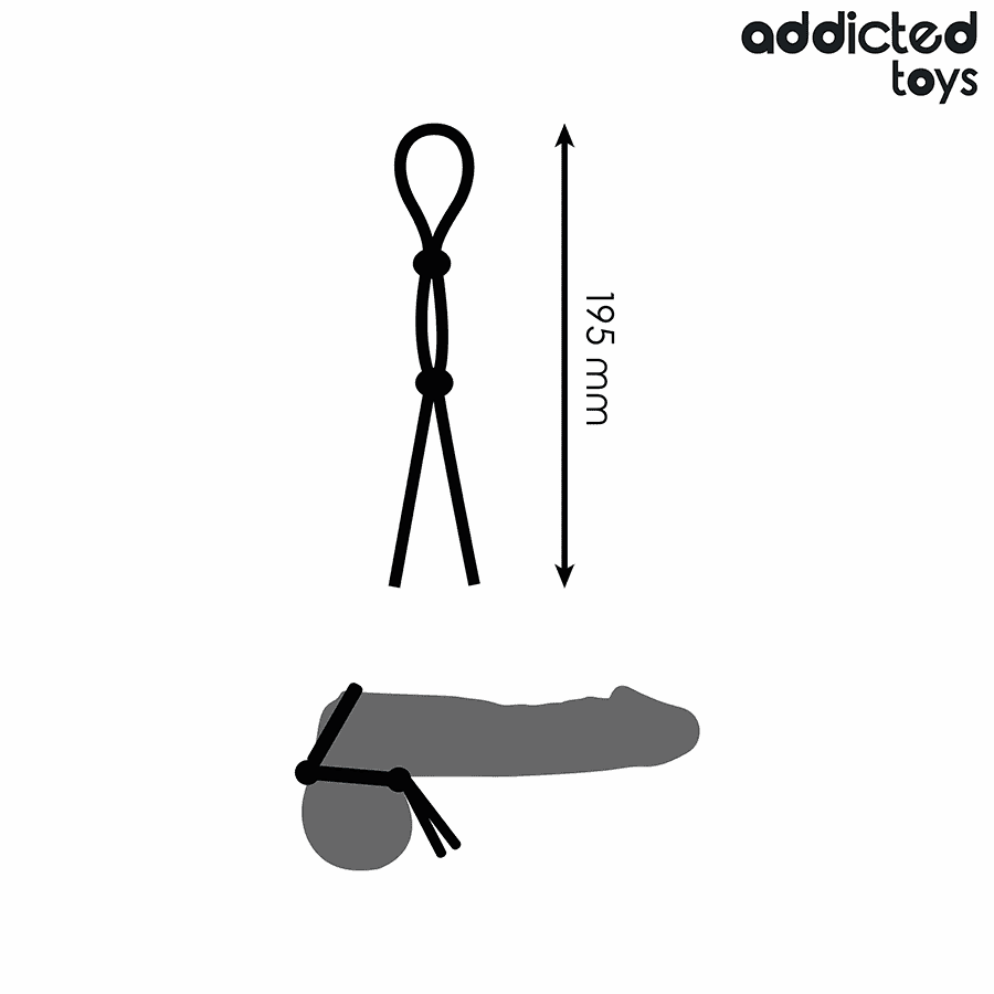 ADDICTED TOYS - CORDA IN SILICONE PER IL PENE A DOPPIO ANELLO - immagine 4