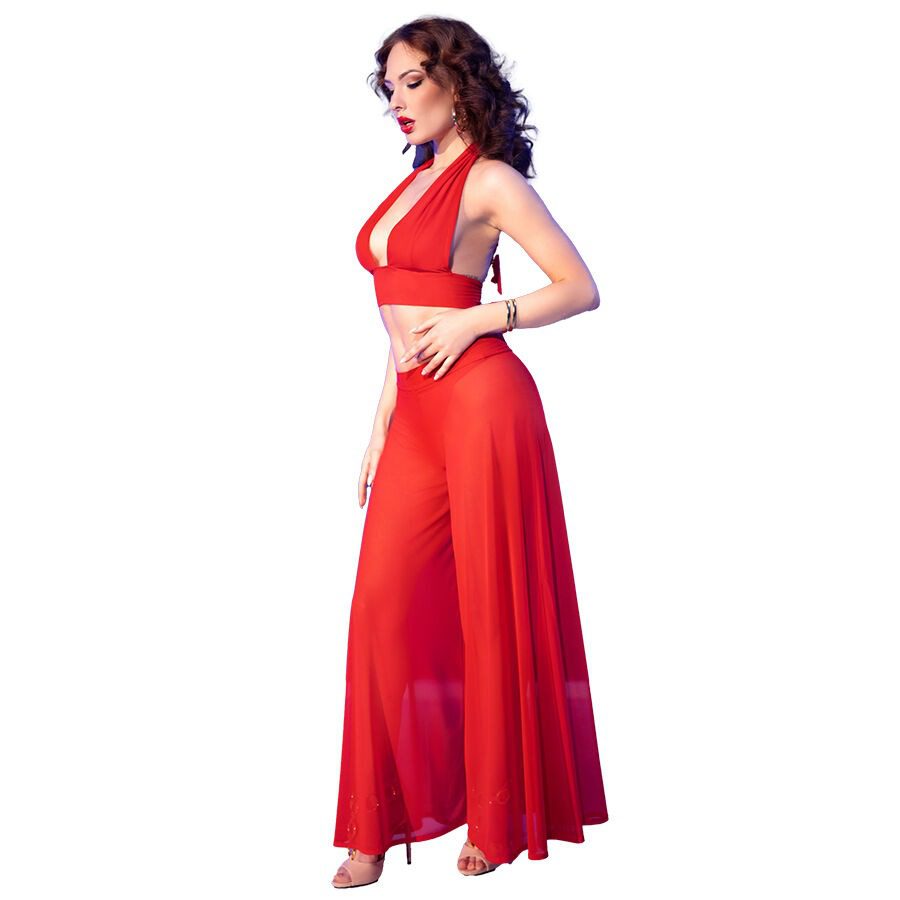 CHILIROSE - CR 4857 SET TOP Y PANTALONES ROJO TALLA S - immagine 2