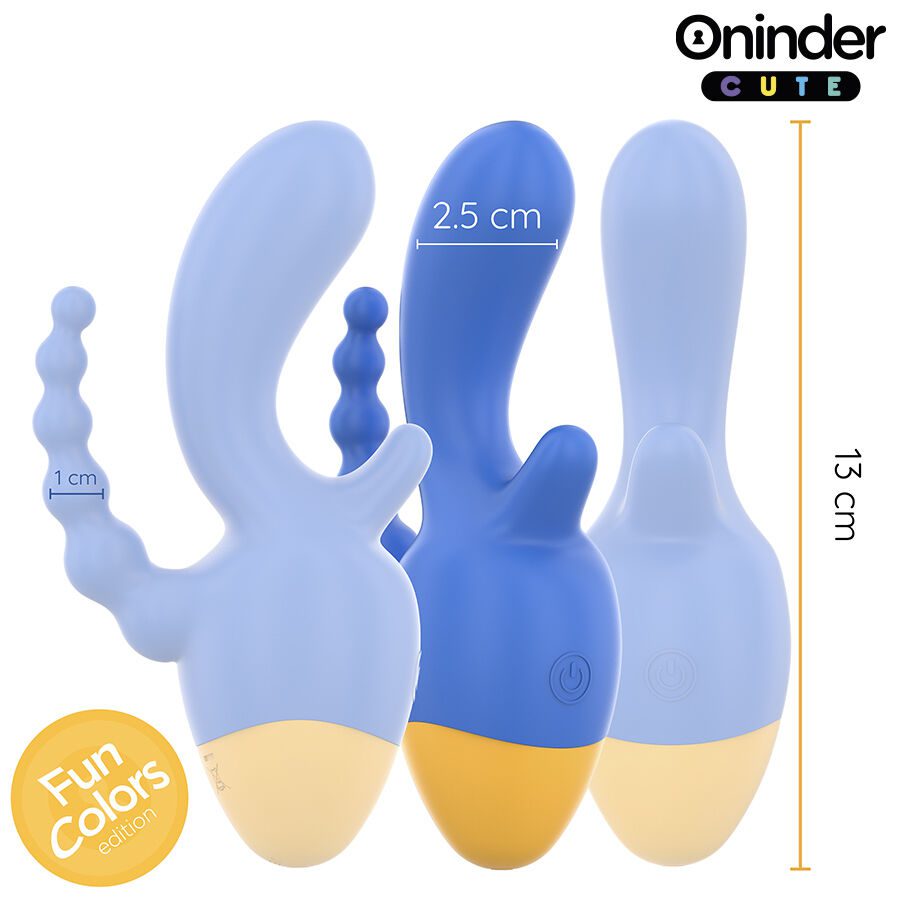 ONINDER CUTE - LOVE 3 SOME TRIPLO VIBRATORE - APP GRATUITA IN TUTTO IL MONDO - immagine 3