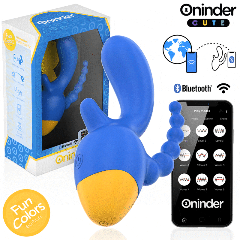 ONINDER CUTE - LOVE 3 SOME TRIPLO VIBRATORE - APP GRATUITA IN TUTTO IL MONDO - immagine 2
