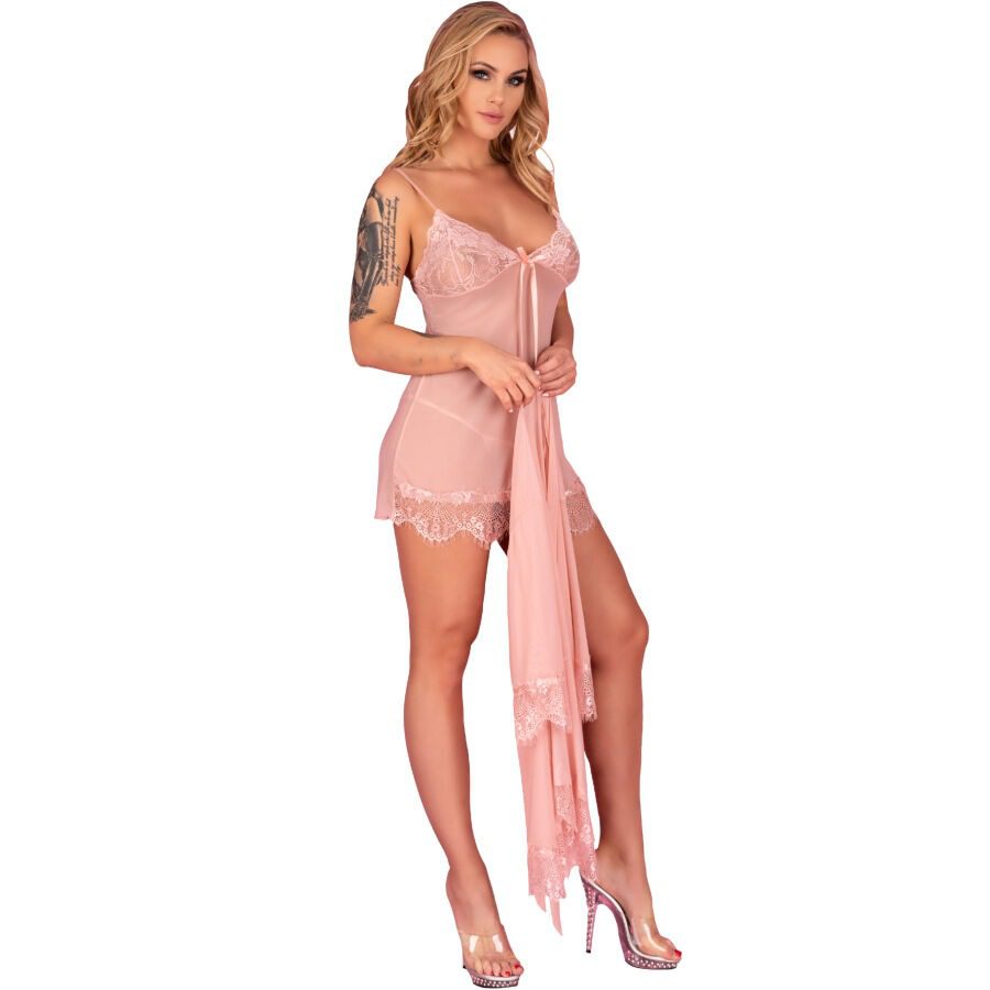 LIVCO CORSETTI FASHION - HYEONA 1710 BABYDOLL + TANGA ROSA S - immagine 3