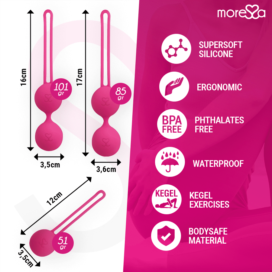 MORESSA - SET OSIAN PREMIUM SILICONE ROSA (Osian One - 51 g Osian Two - 101 g Osian Three 85 g) - immagine 4