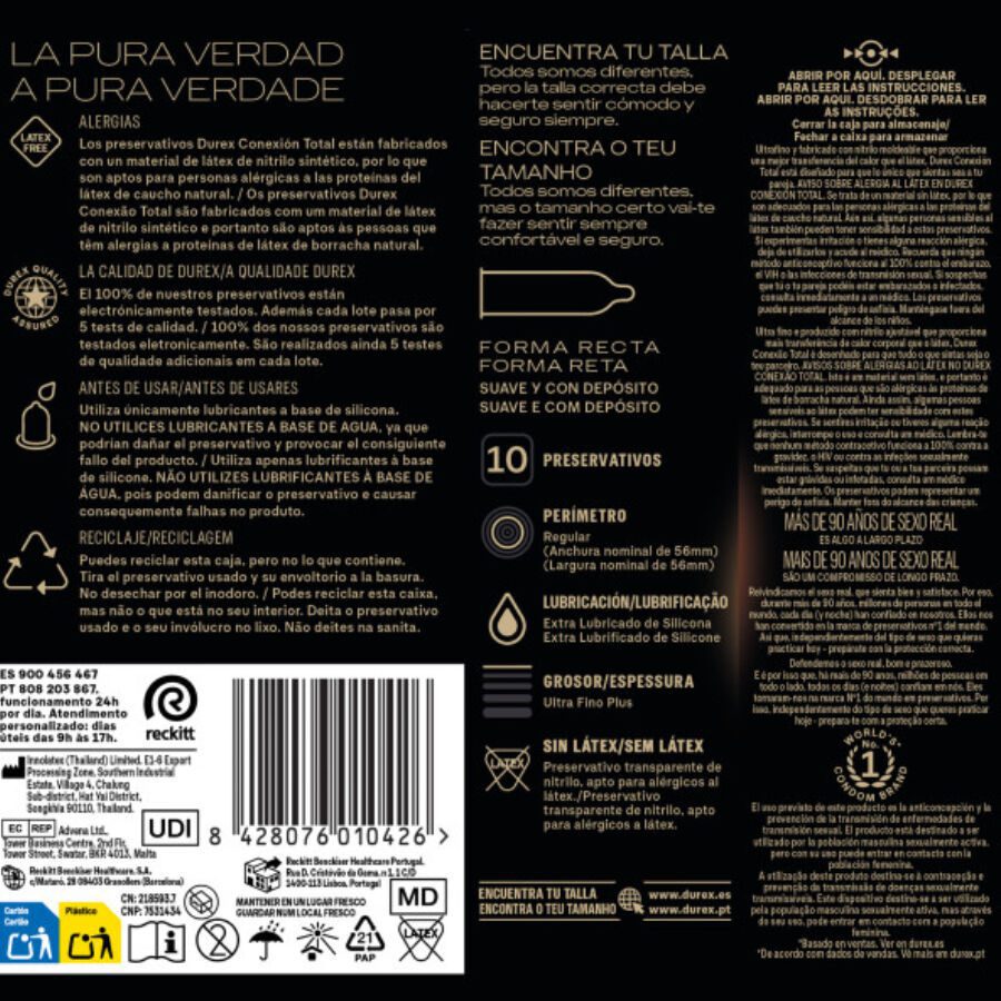 DUREX - TOTAL CONNECTION XL ULTRA FINE PLUS SENZA LATTICE 10 UNITÀ - immagine 5