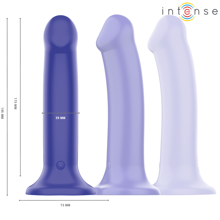 INTENSE - VIBRATORE VICTORIA CON VENTOSA 10 VIBRAZIONI BLU SCURO TELECOMANDO - immagine 2