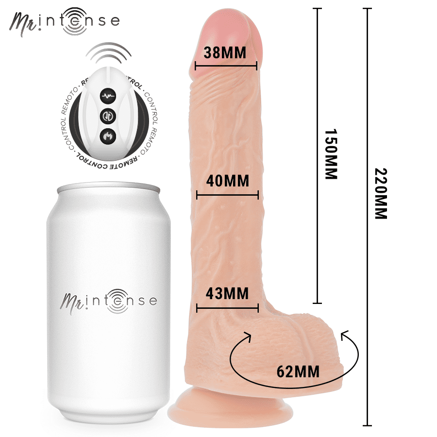 MR INTENSE - BROSNAN REALISTICO MULTIFUNZIONALE CON VIBRAZIONE, SU E GIÙ TELECOMANDO, 22 CM - OPPURE - 4 CM - immagine 2