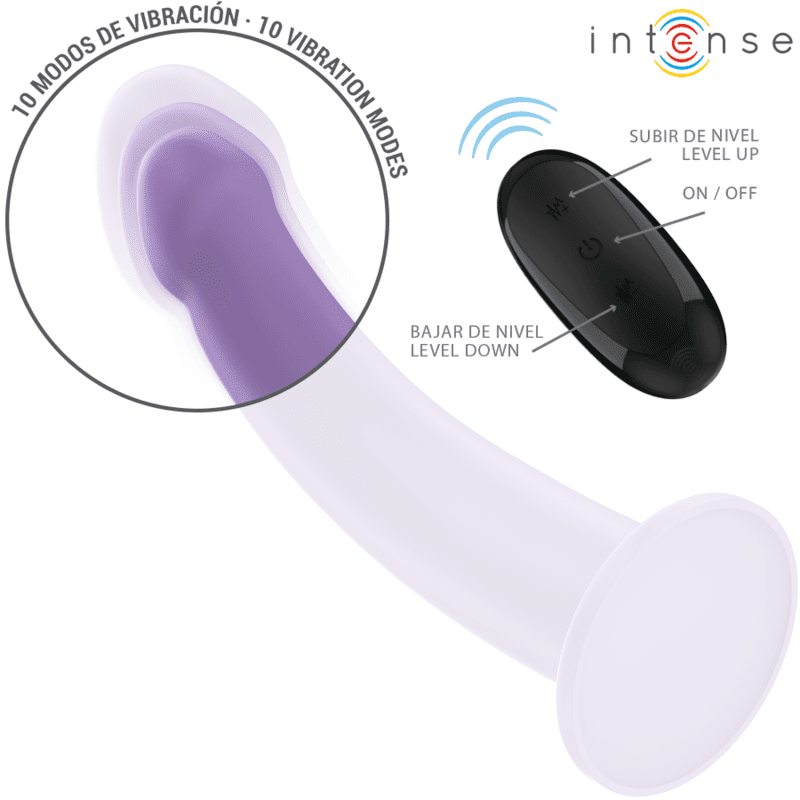 INTENSE - VIBRATORE EDDIE 17,5 CM 10 VIBRAZIONI VIOLA TELECOMANDO - immagine 4