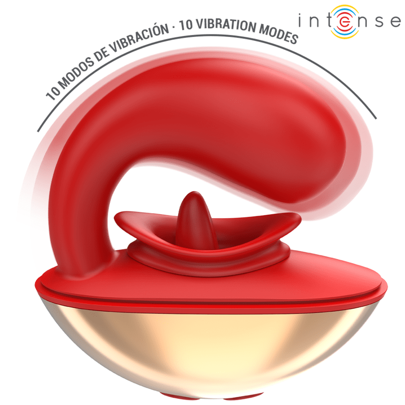 INTENSE - VIBRATORE E STIMOLATORE MARIAH A FORMA DI U 10 VIBRAZIONI ROSSO - immagine 4