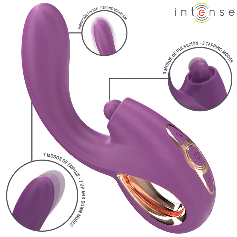 INTENSE - LALI VIBRATORE MULTIFUNZIONE PUNTO G TAPPING THRUST VIBRATION VIOLA - immagine 2