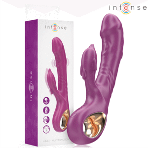 INTENSE - VIBRATORE MULTIFUNZIONE HALLE CON LINGUA STIMOLANTE A DELFINO VIOLA