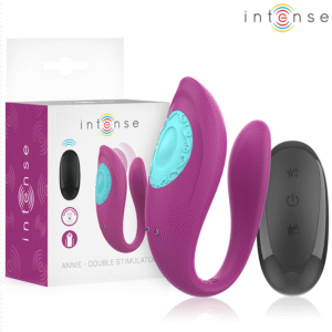 INTENSE - ANNIE VIBRATORE E STIMOLATORE A FORMA DI U TELECOMANDO VIOLA