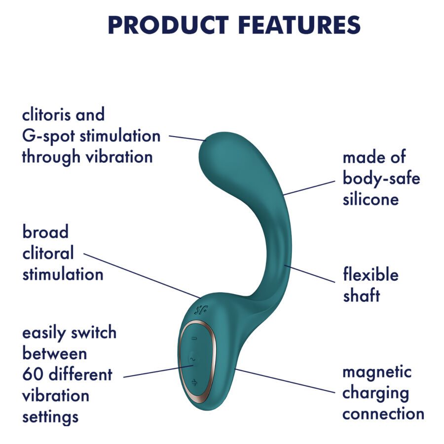 SATISFYER - G FOR GODDESS 2 VIBRATORE CONIGLIO VERDE BOTTIGLIA - immagine 4