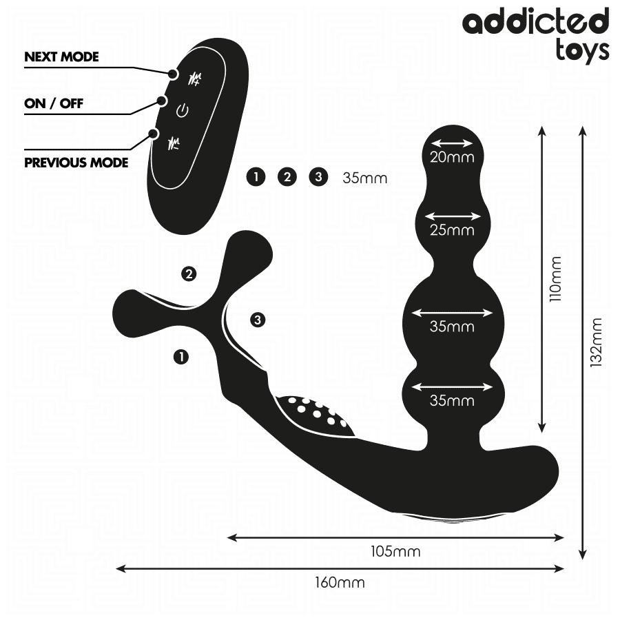 ADDICTED TOYS - MASSAGGIATORE PROSTATICO ROTANTE CON TELECOMANDO - immagine 5